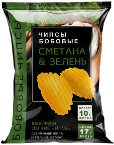 Изображение товара Чипсы бобовые Сметана и зелень 50г