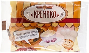 Изображение товара Булочка Хлебозавод №28 Кремико с кремом и изюмом 100г