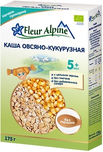 Изображение товара Каша Fleur Alpine Овсяно-Кукурузная безмолочная с 5 месяцев 175г