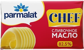 Изображение товара Масло сладко-сливочное несоленое Parmalat Chef 82.5% 180г