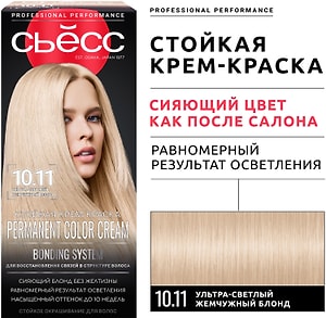Изображение товара Крем-краска для волос Сьесс  10-11 Ультра-светлый жемчужный блонд 115мл