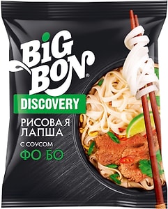 Изображение товара Лапша Big Bon Discovery Рисовая по-вьетнамски соусом Фо Бо 65г