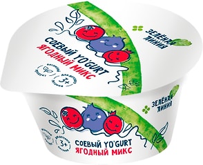 Изображение товара Продукт соевый Yogurt Зеленая Линия ягодный микс 130г