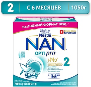 Изображение товара Смесь NAN 2 OPTIPRO молочная с 6 месяцев 1050г