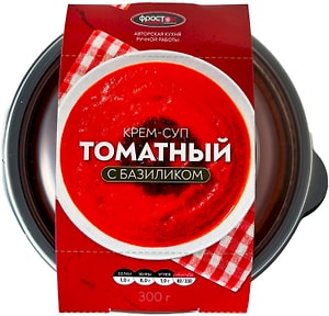 Изображение товара Крем-суп Фросток Томатный с базиликом замороженный 300г