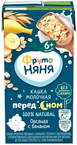 Изображение товара Каша ФрутоНяня Молочно-овсяная с бананом с 6 месяцев 200мл