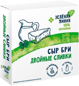 Изображение товара Сыр Зеленая линия Бри мягкий с двойными сливками 65% 150г
