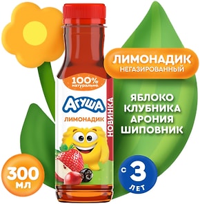 Изображение товара Лимонадик Агуша из яблока клубники аронии и шиповника 300мл