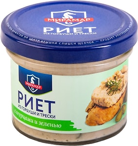 Изображение товара Риет Мирамар Из горбуши и трески с огурцами и зеленью 100г