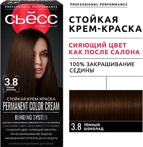 Изображение товара Крем-краска для волос Сьесс 3-8 Темный шоколад 115мл