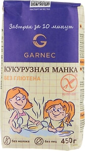 Изображение товара Крупка кукурузная Garnec Кукурузная манка 450г