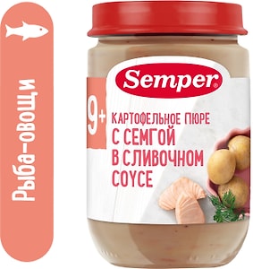 Изображение товара Пюре Semper Картофельное с семгой в сливочном соусе с 9 месяцев 190г