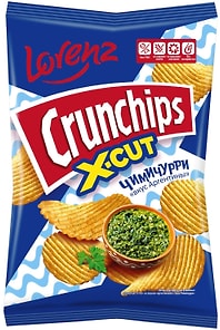 Изображение товара Чипсы Crunchips X-Cut рифленые со вкусом аргентинского соуса Чимичурри 130г