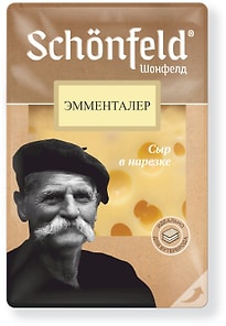 Изображение товара Сыр Schonfeld Эмменталер нарезка 45% 125г