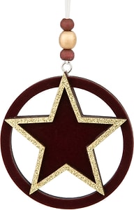 Изображение товара Украшение новогоднее Magic Time Темно-бордовая звезда 7.9*8.3*0.8см