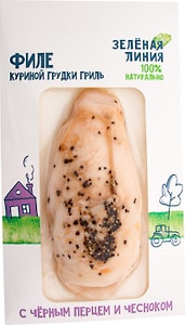 Изображение товара Филе Зеленая линия Куриное гриль с черным перцем и чесноком 182г