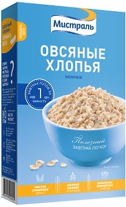 Изображение товара Хлопья Мистраль Овсяные Нежные 400г