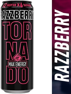 Изображение товара  Напиток Tornado Max Energy Razzberry энергетический 450мл  
