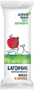 Изображение товара Батончик фруктово-ореховый Зеленая линия Яблоко и Корица 35г