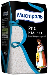 Изображение товара Рис Мистраль Италика белый круглозерный 500г