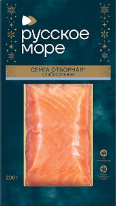 Изображение товара Семга Русское море слабосоленая филе-кусок 200г