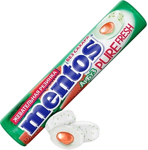 Изображение товара Жевательная резинка Mentos Pure Fresh Арбуз 15.5г