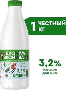 Изображение товара Кефир ЭкоНива 3.2% 1кг