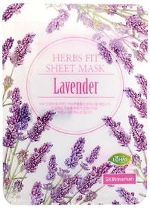 Изображение товара Маска для лица Nohj Herbsfit с золотым узором Лаванда тканевая 25г