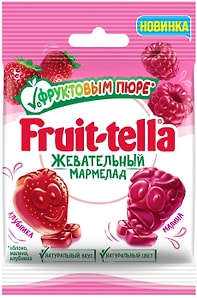 Изображение товара Мармелад Fruittella жевательный Клубника-Малина с фруктовым пюре 36г