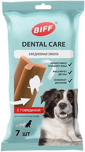 Изображение товара Снек жевательный для собак Biff Dental Care с говядиной для крупных пород 270г