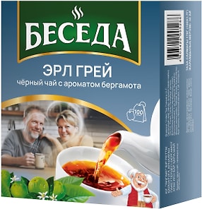 Изображение товара Чай Беседа черный с ароматом бергамота 1.7г*100пак