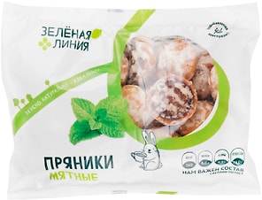 Изображение товара Пряники мятные заварные Зеленая Линия глазированные без начинки 300г