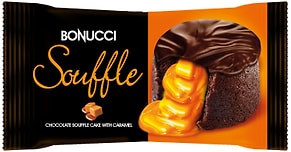 Изображение товара Пирожное Bonucci Souffle бисквитное глазированное с начинкой карамель 45г