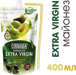 Изображение товара Майонез Слобода оливковый с маслом Extra virgin 67% 400мл