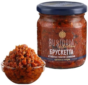 Изображение товара Брускетта Gustoria из вяленых томатов с оливками 195г