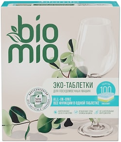Изображение товара Таблетки для посудомоечной машины BioMio с маслом эвкалипта 16г*100шт