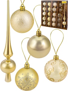 Изображение товара Набор елочных шаров Miland золотой 6см 20шт + верхушка