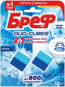 Изображение товара Чистящие кубики Бреф для сливного бачка Duo-Cubes Океан 2*50г