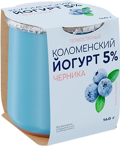 Изображение товара Йогурт Коломенский Черника 5% 140г