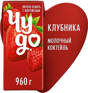 Изображение товара Коктейль молочный Чудо Клубника 2% 960мл