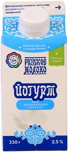 Изображение товара Йогурт питьевой Рузский Натуральный 2.5% 330г