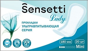 Изображение товара Прокладки Sensetti Mini впитывающие для женщин 20шт