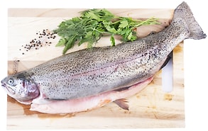 Изображение товара Форель с головой потрошеная охлажденная 2-3кг  