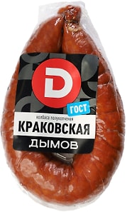 Изображение товара Колбаса Дымов Краковская полукопченая 400г