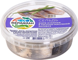 Изображение товара Филе сельди Меридиан В уксусно-масляной заливке 280г