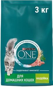Изображение товара Сухой корм для кошек Purina ONE для живущих в домашних условиях с индейкой 3кг