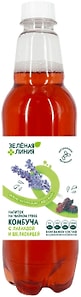 Изображение товара Напиток Зеленая линия на чайном грибе Комбуча с лавандой и шелковицей 555мл