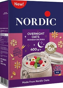 Изображение товара Хлопья Nordic овсяные Ленивая овсянка 400г