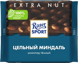 Изображение товара Шоколад Ritter Sport Темный Цельный миндаль 100г