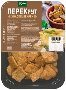 Изображение товара Гренки ПЕРЕКрут ржано-пшеничные Холодец и хрен 100г